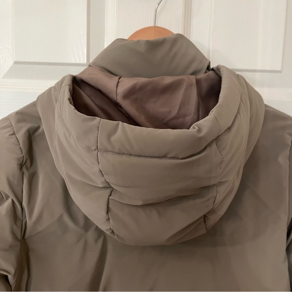 Zara Taupe Hooded Quilted Puffer Coat Size XS - Picture 8 of 16